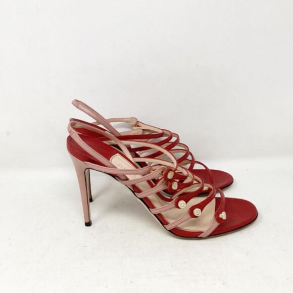 Gucci #6R3U1E Carmine Heels Size 38 - Picture 2 of 7